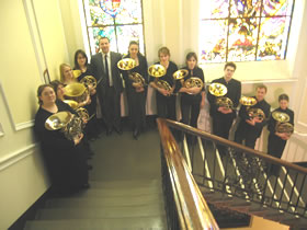 image of Michael Thompson with Royal Academy of Music
horn students